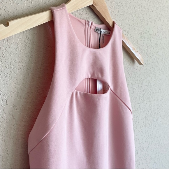 NTW Alice + Olivia Gara Cutout Bodycon Mini Dress in English Rose Size 6 - Picture 6 of 12